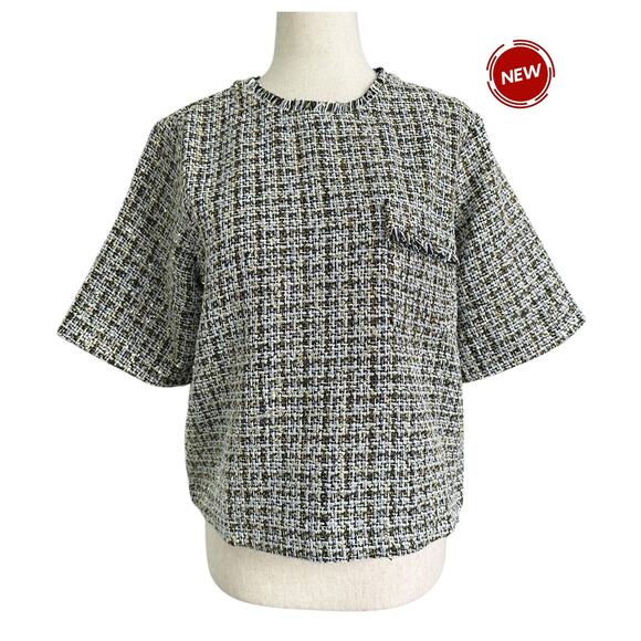 Loft Multicolor Tweed Blouse Women's Petite Size Small NWT | 71-21 - Picture 1 of 6